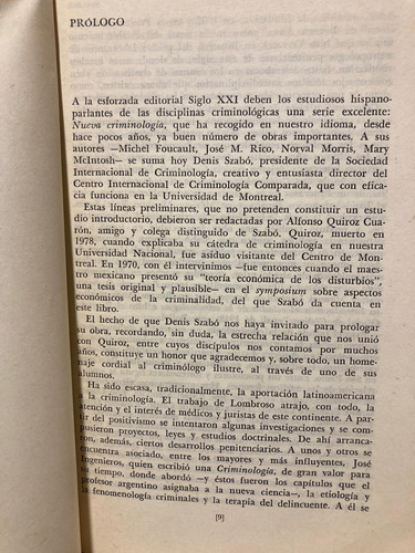Criminología Y Política En Materia Criminal - Denis Szabo