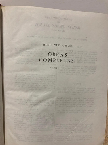 Obras Completas Tomo Iii - Benito Perez Galdos