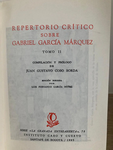 producto_639279680273328013_2 Repertorio Critico Sobre Gabriel García Marquez Tomo I Y Ii