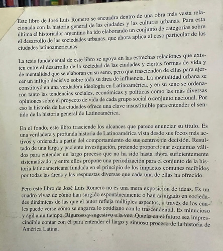Latinoamérica: Las Ciudades Y Las Ideas - José Luis Romero