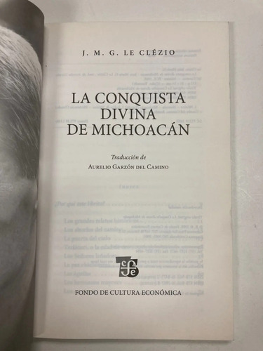 La Conquista Divina De Michoacán - J.m.g. Le Clézio