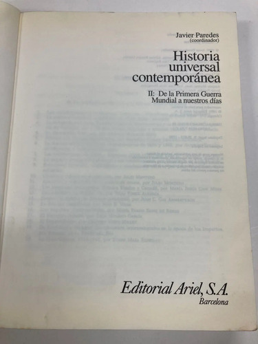 Historia Universal Contemporánea I Y Ii - Javier Paredes