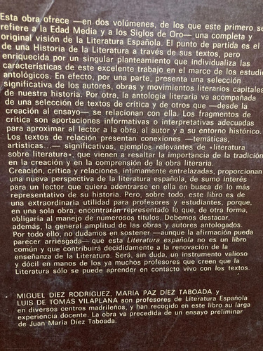 Literatura Española - M. Diez Rodriguez (varios Autores)