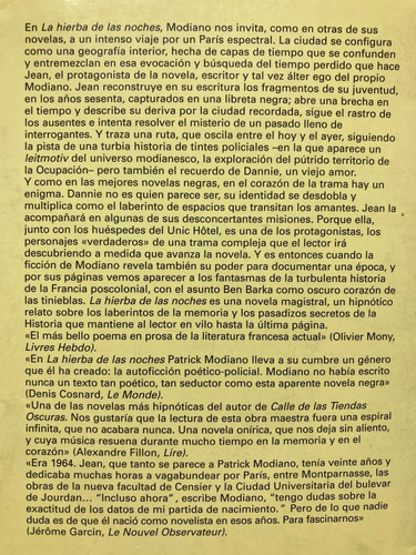 producto_639279707709542201_1 La Hierba De Las Noches - Patrick Modiano