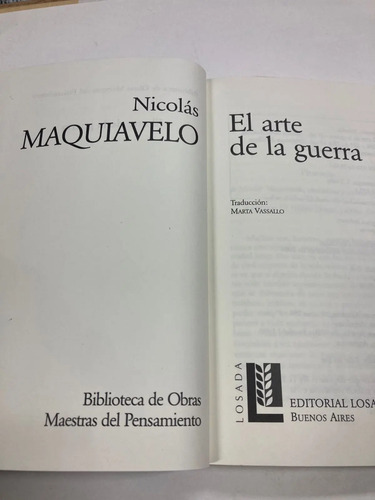 Maquiavelo El Arte De La Guerra