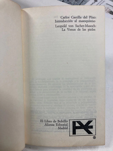 Introducción Al Masoquismo Sacher-masoch - Carlos Castilla