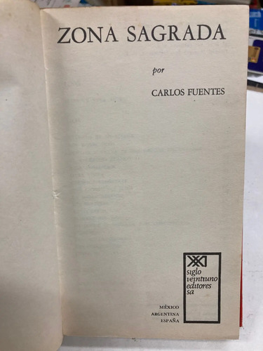 Zona Sagrada - Carlos Fuentes