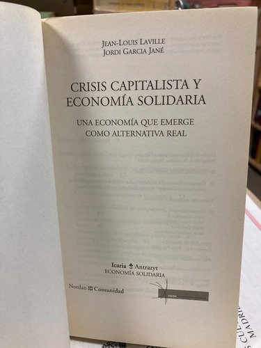 producto_639279730333159031_1 Crisis Capitalista Y Economía Solidaria - Jean-louis Laville