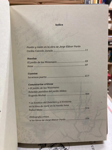 Jorge Eliécer Pardo Obra Literaria 1978-1986