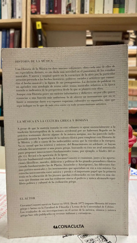 La Música En La Cultura Griega Y Romana - Giovanni Comotti