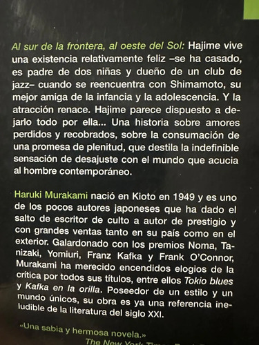 Al Sur De La Frontera, Al Oeste Del Sol - Haruki Murakami