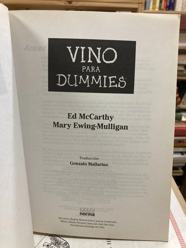 Vino Para Dummies - Ed Mccarthy