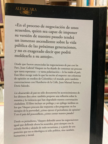 Los Desacuerdos De La Paz - Juan Gabriel Vásquez