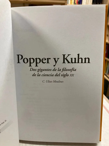 Popper Y Kuhn - C. Ulises Moulines