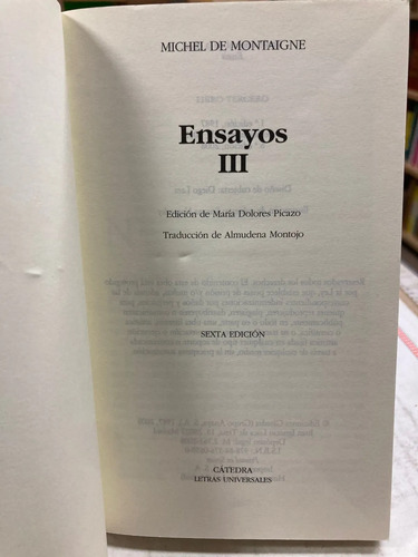 Ensayos I, Ii, Iii - Michel De Montaigne
