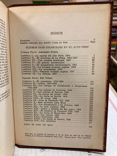 Ultimos Días Coloniales En El Alto Perú - Gabriel René M.