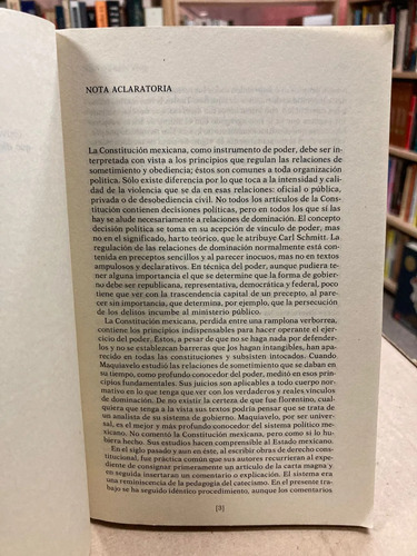 La Constitución Mexicana Comentada Por Maquiavelo