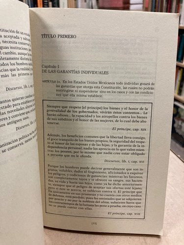 La Constitución Mexicana Comentada Por Maquiavelo