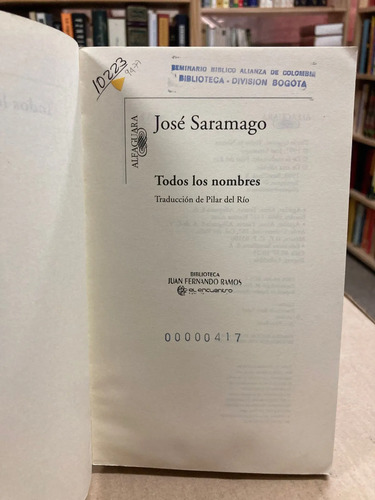 Todos Los Nombres - José Saramago