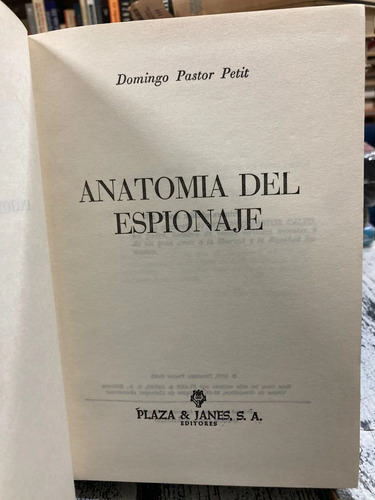Anatomías Del Espionaje - Domingo Pastor Petit