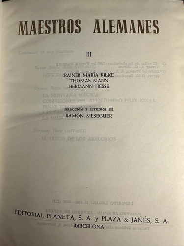 Maestros Alemanes Iii - Rainer María Rilke