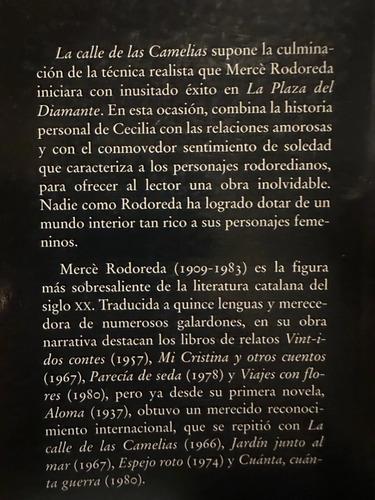 La Calle De Las Camelias Mercé Rodoreda