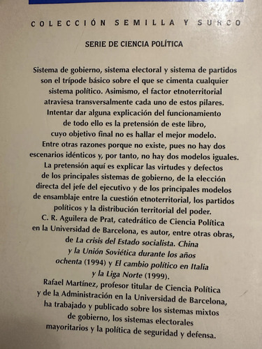 Sistemas De Gobierno Partidos Y Territorio Cr Aguilera