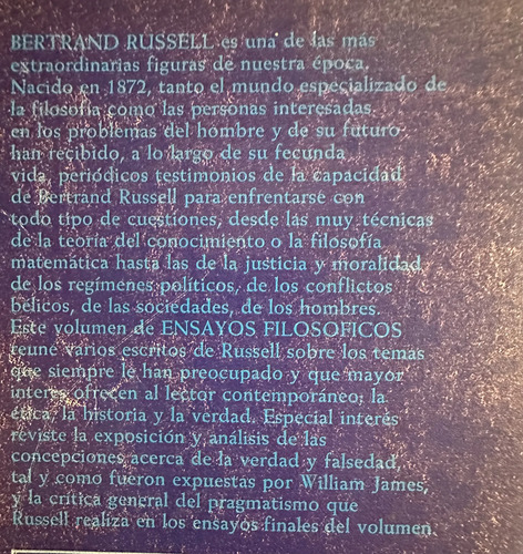 Bertrand Russell Ensayos Filosóficos