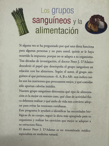Los Grupos Sanguíneos Y La Alimentación - Peter J. D'adamo