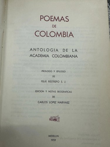 Poemas De Colombia - Antología De La Academia Colombiana