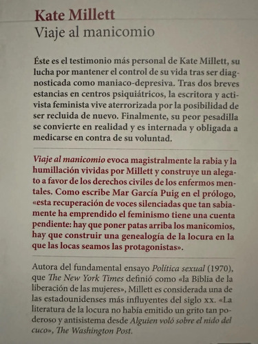 Viaje Al Manicomio - Kate Millett