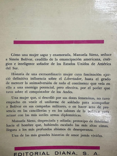 Los Amores De Simón Bolívar Y Manuela Sáenz - Von Hagen