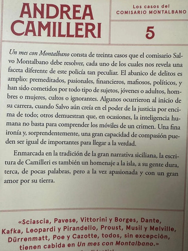 Un Mes Con Montalbano De Andrea Camilleri