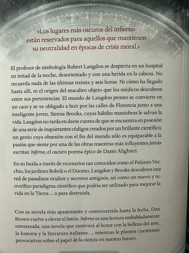 Inferno De Dan Brown